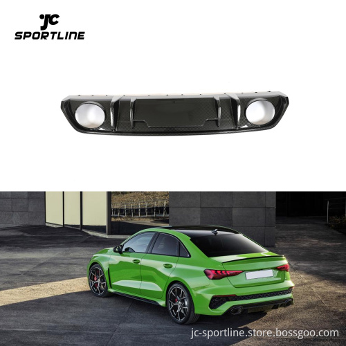 RS3 Carbon Fiber Rear Bumper Valance Diffuser for Audi RS3 8Y Sedan 4-Door 2022+